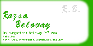 rozsa belovay business card
